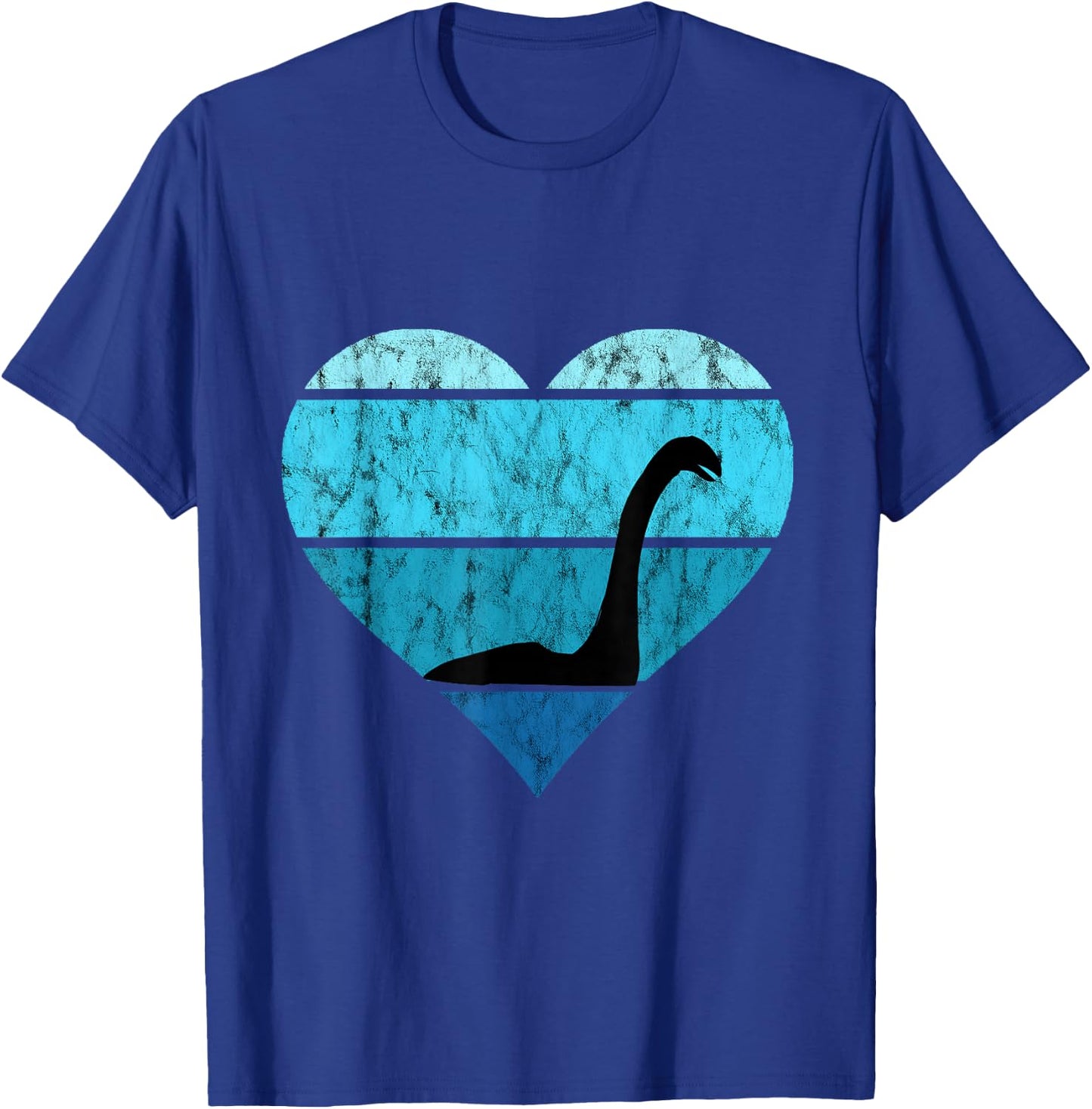 Nessie Heart Retro Vintage Ocean Lake Monster Loch Ness T-Shirt - T-Shirt | Royal