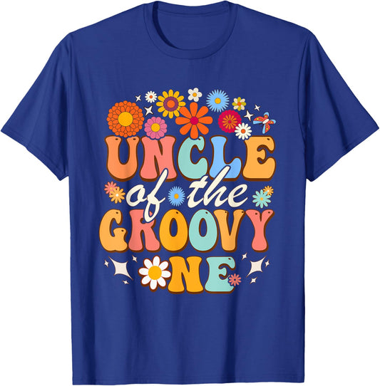 Uncle of Groovy One Matching Family First Birthday Party T-Shirt - T-Shirt | Royal