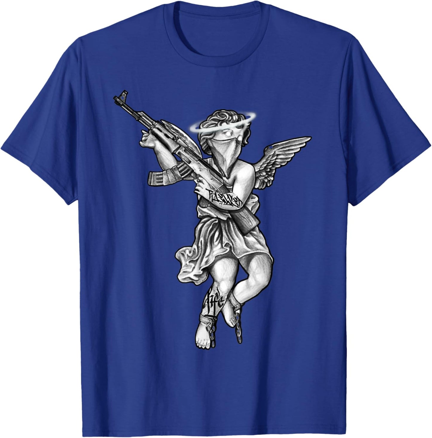 Avenging Angel Sinner Chicano Tattoo T-Shirt - T-Shirt | Royal