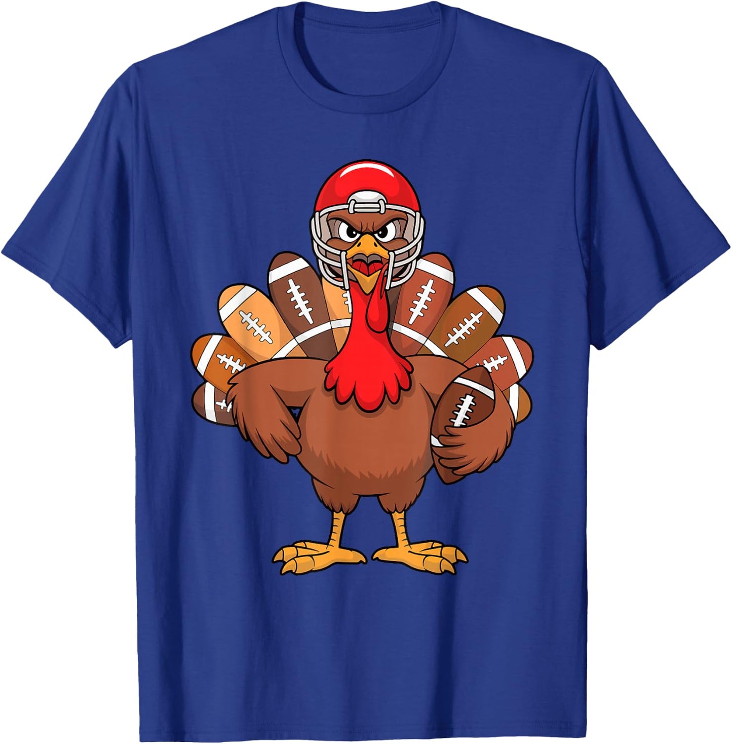 Thanksgiving Football Cool Football Turkey Kids Boys T-Shirt - T-Shirt | Royal