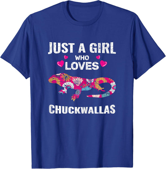 Just A Girl Who Loves Chuckwalla Shirt Gift Owner Sauromalus T-Shirt - T-Shirt | Royal