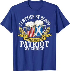 Scottish By Blood American By Birth Patriot By Choice T-Shirt - T-Shirt | Royal