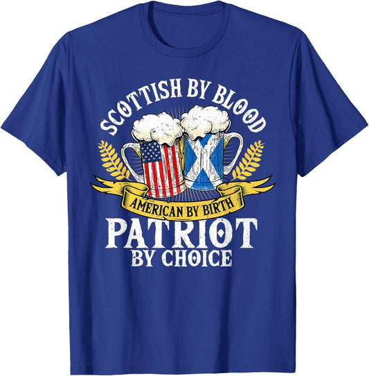 Scottish By Blood American By Birth Patriot By Choice T-Shirt - T-Shirt | Royal