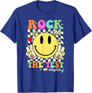 Rock The Test Shirt Testing Day Motivational Teacher Student T-Shirt - T-Shirt | Royal