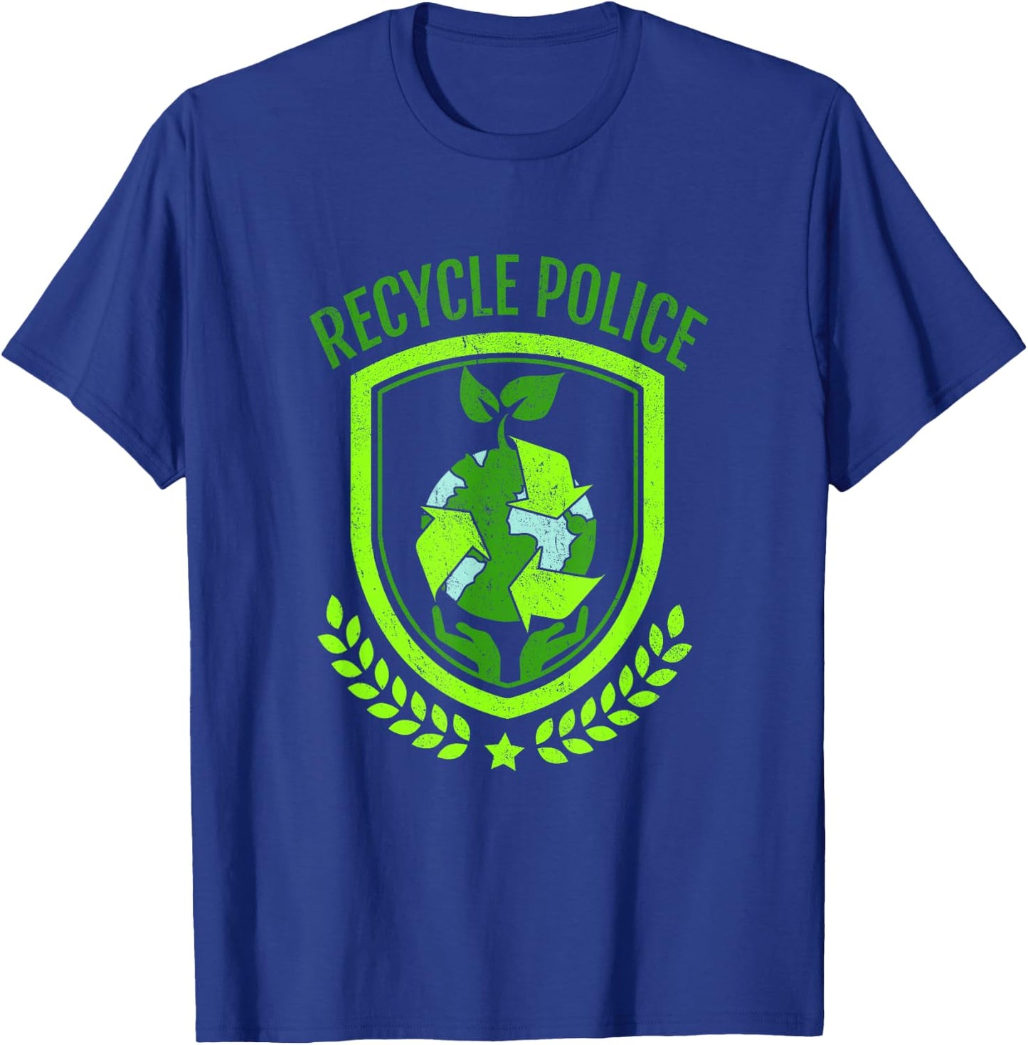 Recycle Police Earth Day Environmental Recyclist T-Shirt - T-Shirt | Royal