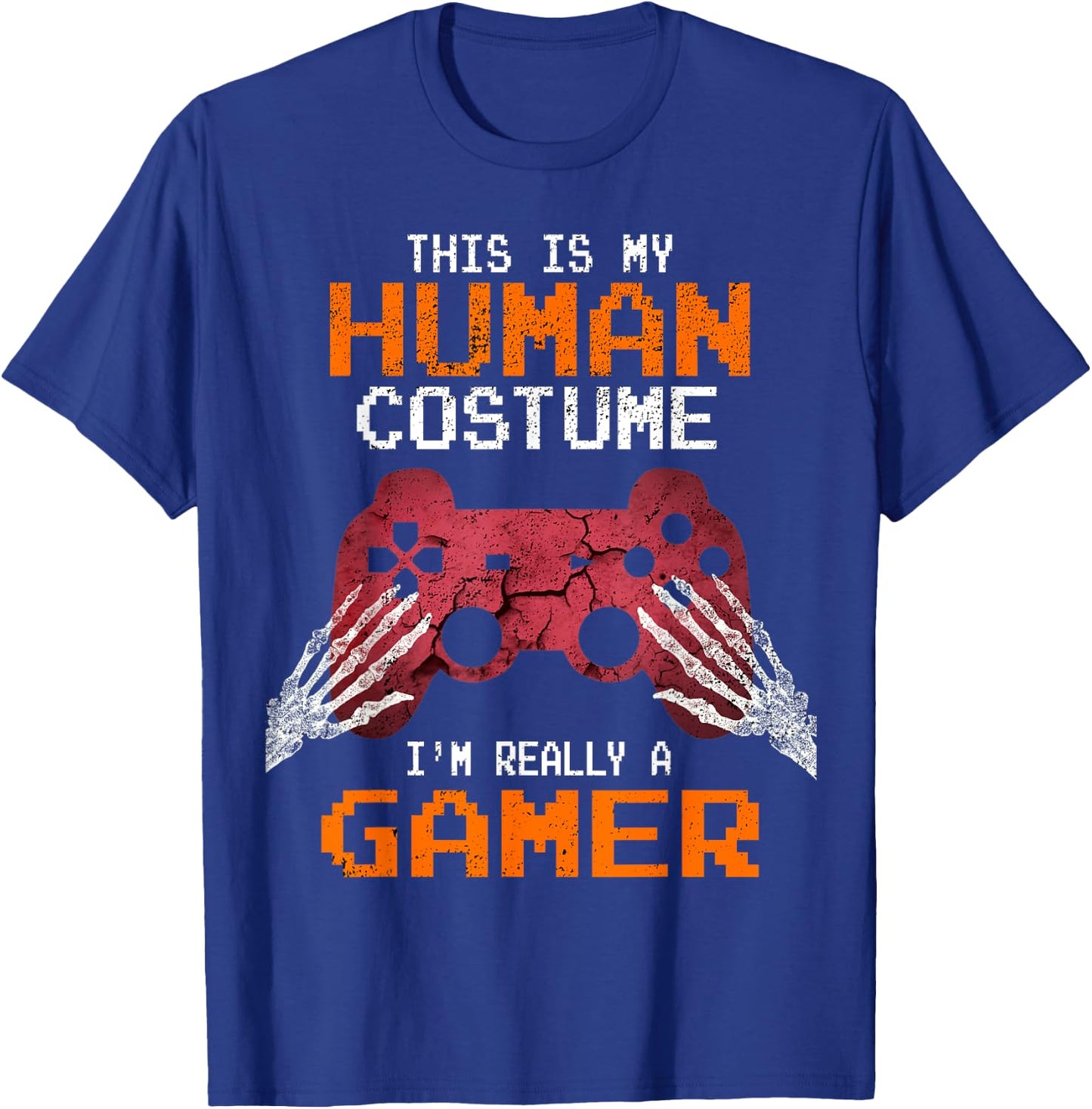 Halloween Gamer Video Games Human Costume Boys Teens T-Shirt - T-Shirt | Royal