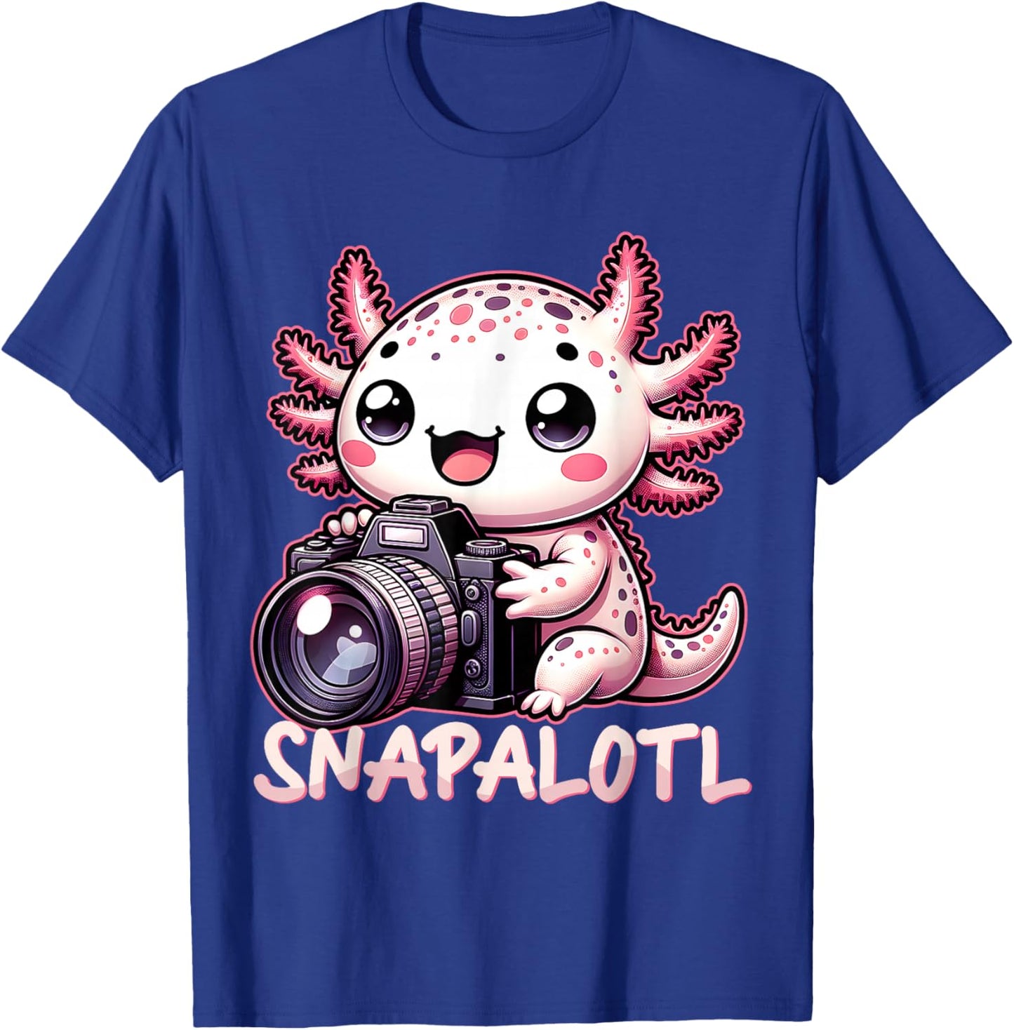 Photographer Axolotl Photoshooting Camera T-Shirt - T-Shirt | Royal