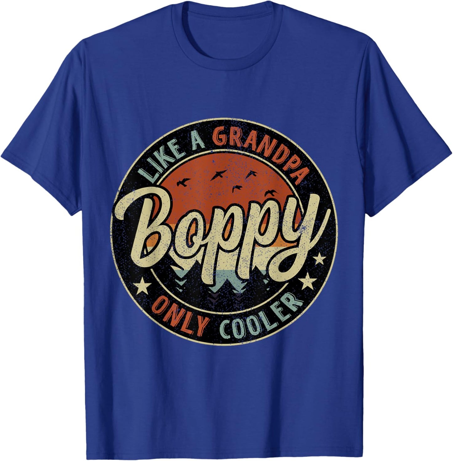 Boppy Like A Grandpa Only Cooler Vintage Retro Father's Day T-Shirt - T-Shirt | Royal