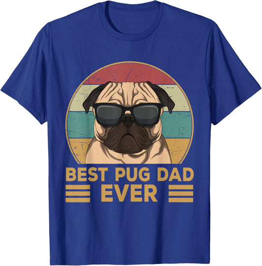 Best Pug Dad Ever Funny Pug Dog Gift and Boys T-Shirt - T-Shirt | Royal