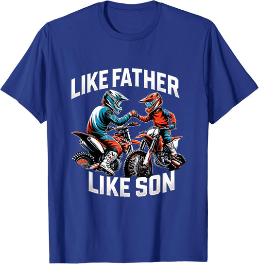 Dirt Bike Family Father Son Motocross Off-Road MX Dad Boys T-Shirt - T-Shirt | Royal