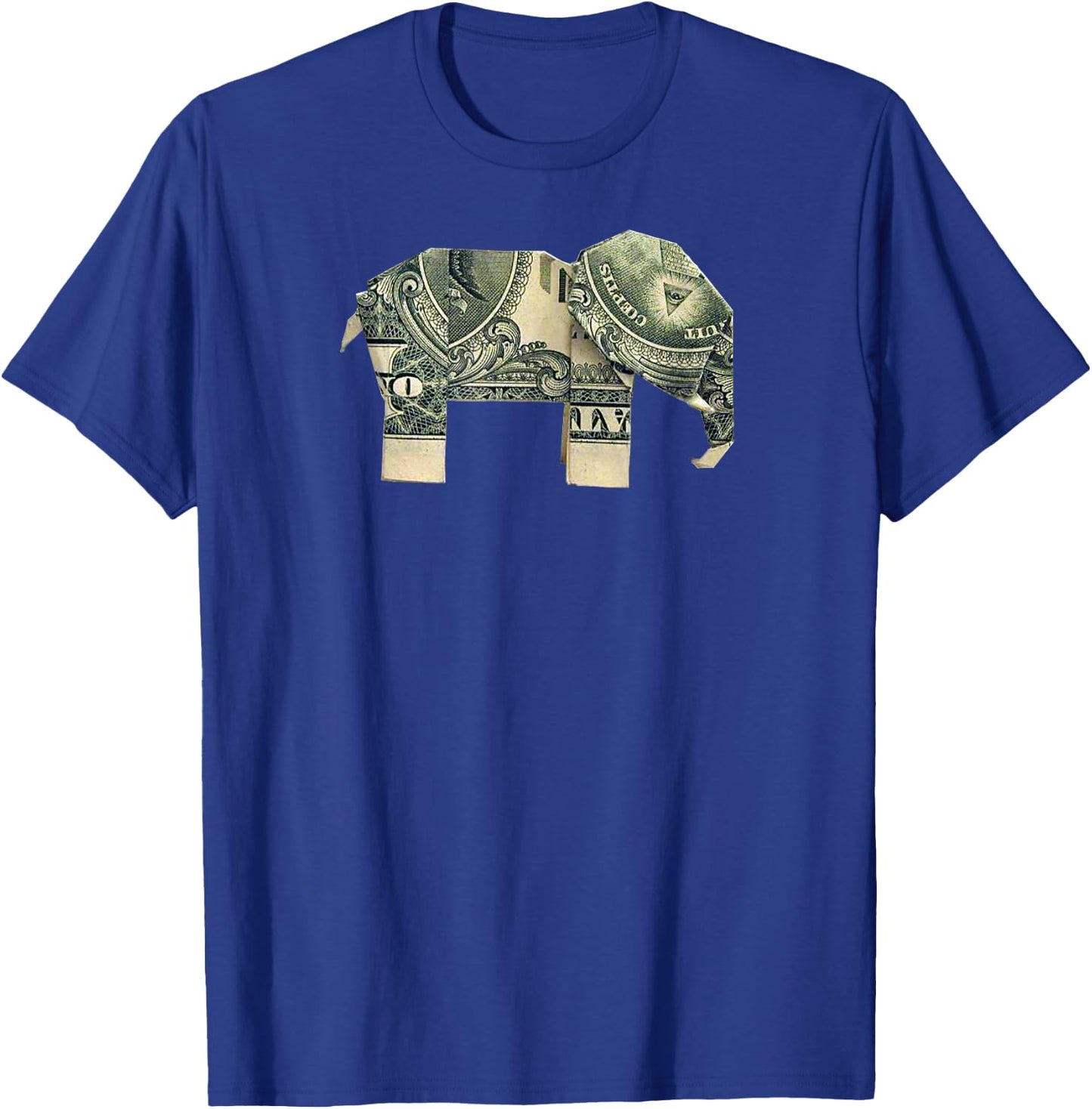 Dollar Bill Origami Elephant -Good Luck Shirt T-Shirt - T-Shirt | Royal