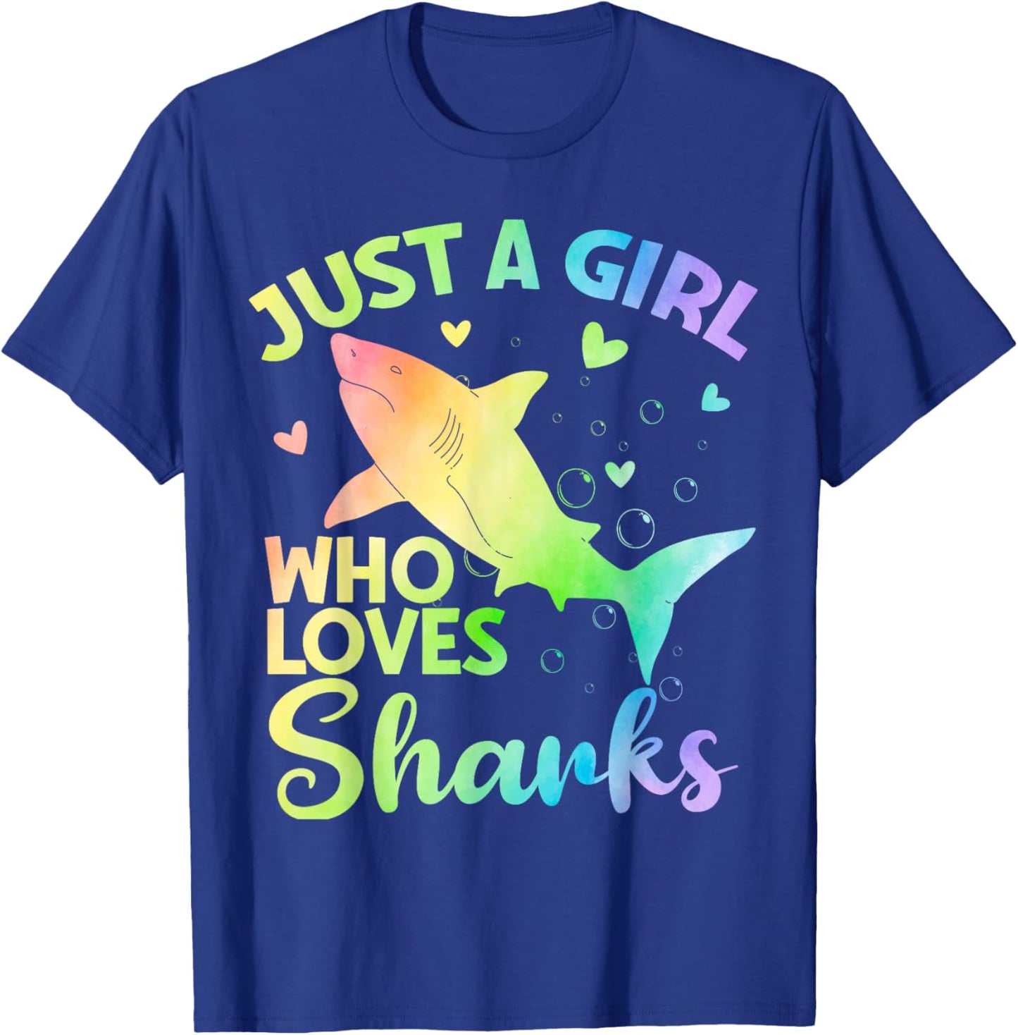 Just a Girl Who Loves Sharks Cute Shark Lover Girls T-Shirt - T-Shirt | Royal