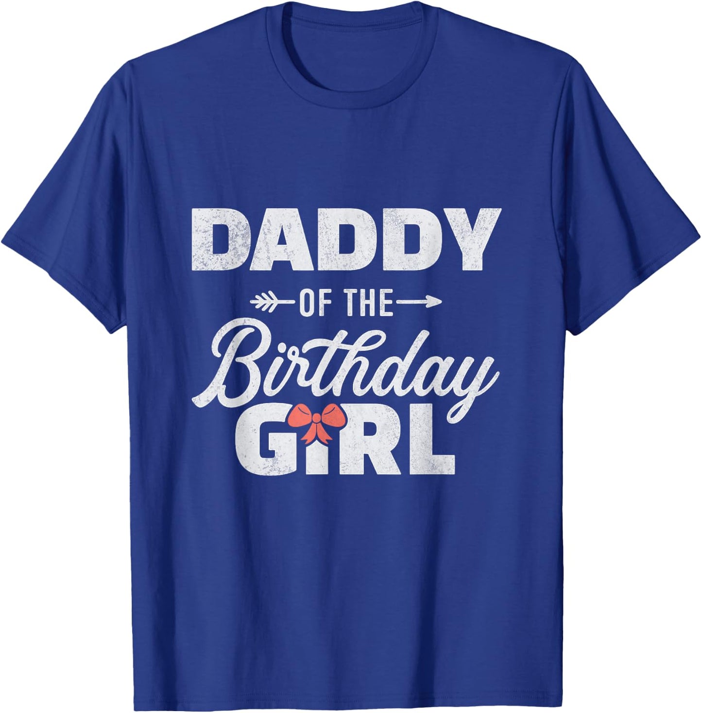 Daddy of The Birthday Girl Cute Pink Bow Family Matching T-Shirt - T-Shirt | Royal