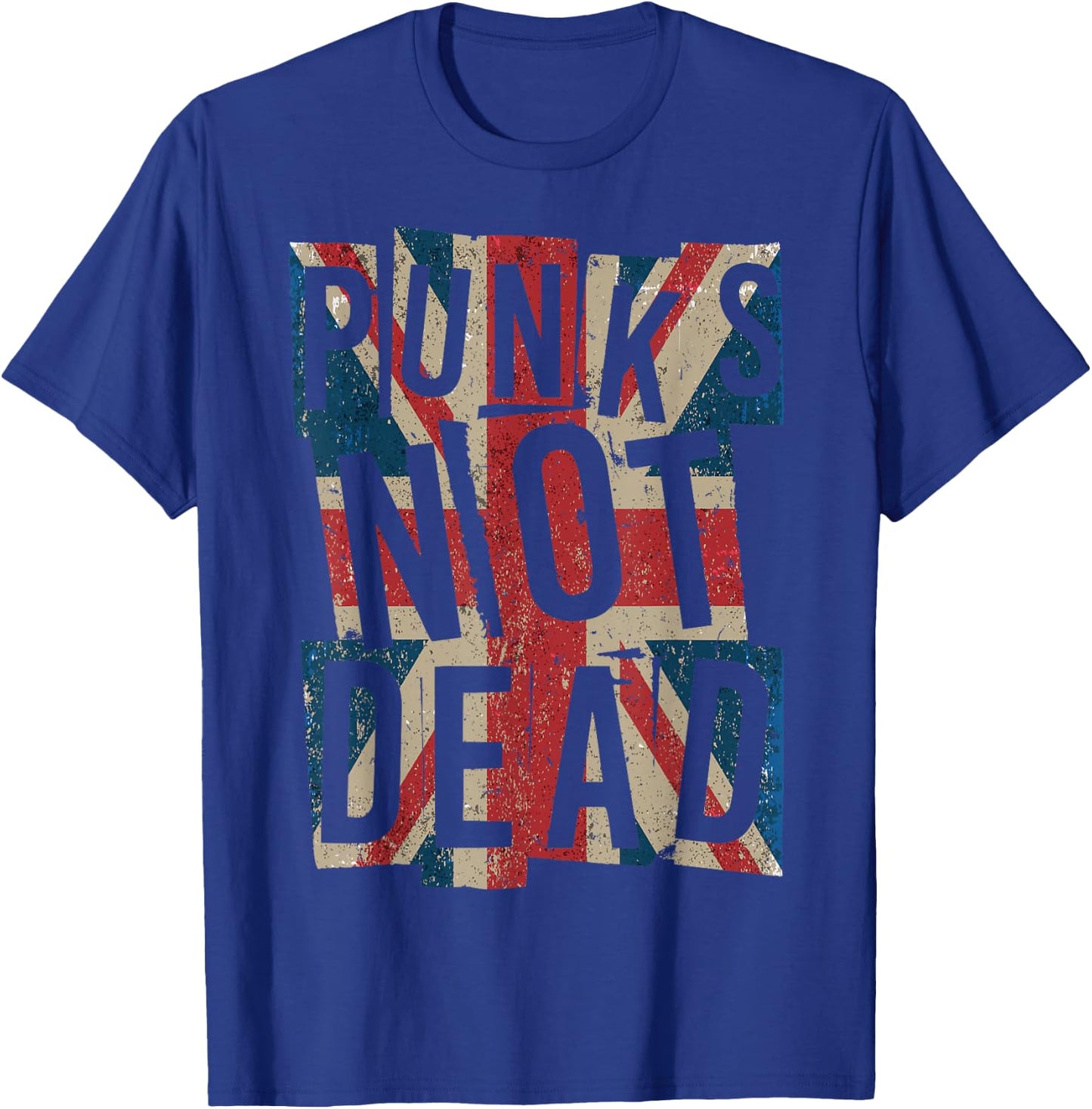 Punks Not Dead - Vintage - UK London Flag - Punk is Not Dead T-Shirt - T-Shirt | Royal