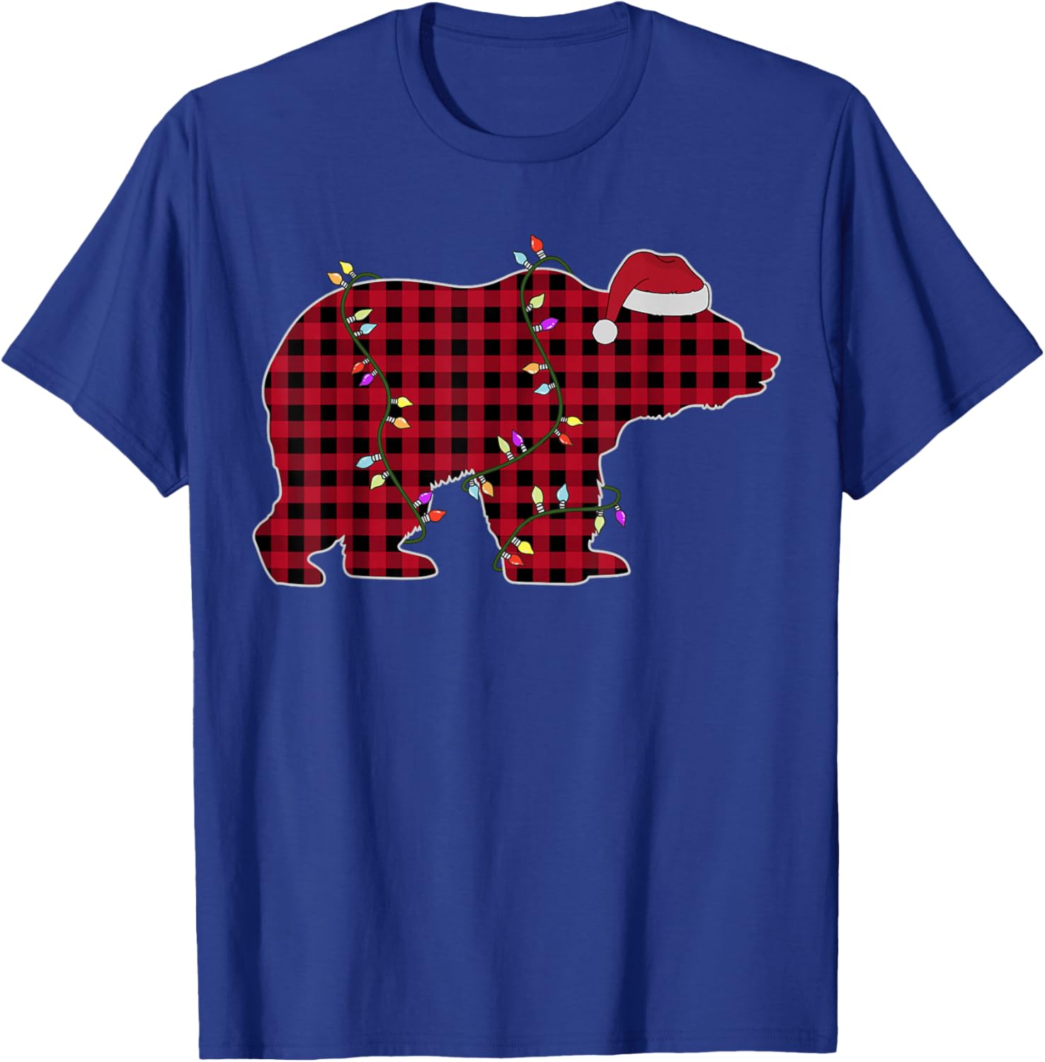 Red Plaid Bear Buffalo Matching Family Christmas T-Shirt - T-Shirt | Royal
