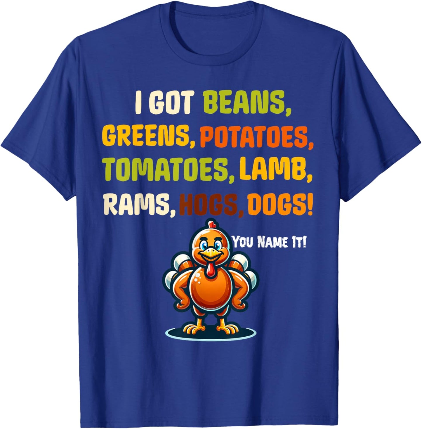 Funny Grandma Thanksgiving Rap I got Greens Beans Potatoes T-Shirt - T-Shirt | Royal