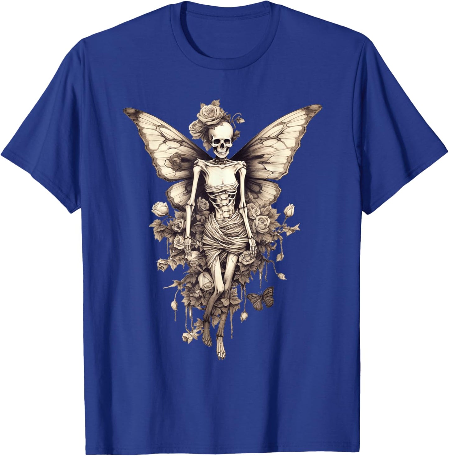 Skeleton Fairy Gothic Butterfly Fairycore Aesthetic Grunge T-Shirt - T-Shirt | Royal