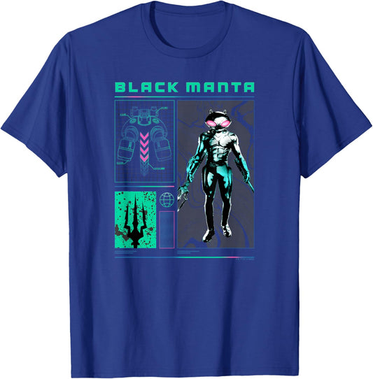 Aquaman and the Lost Kingdom Black Manta Stats T-Shirt - T-Shirt | Royal