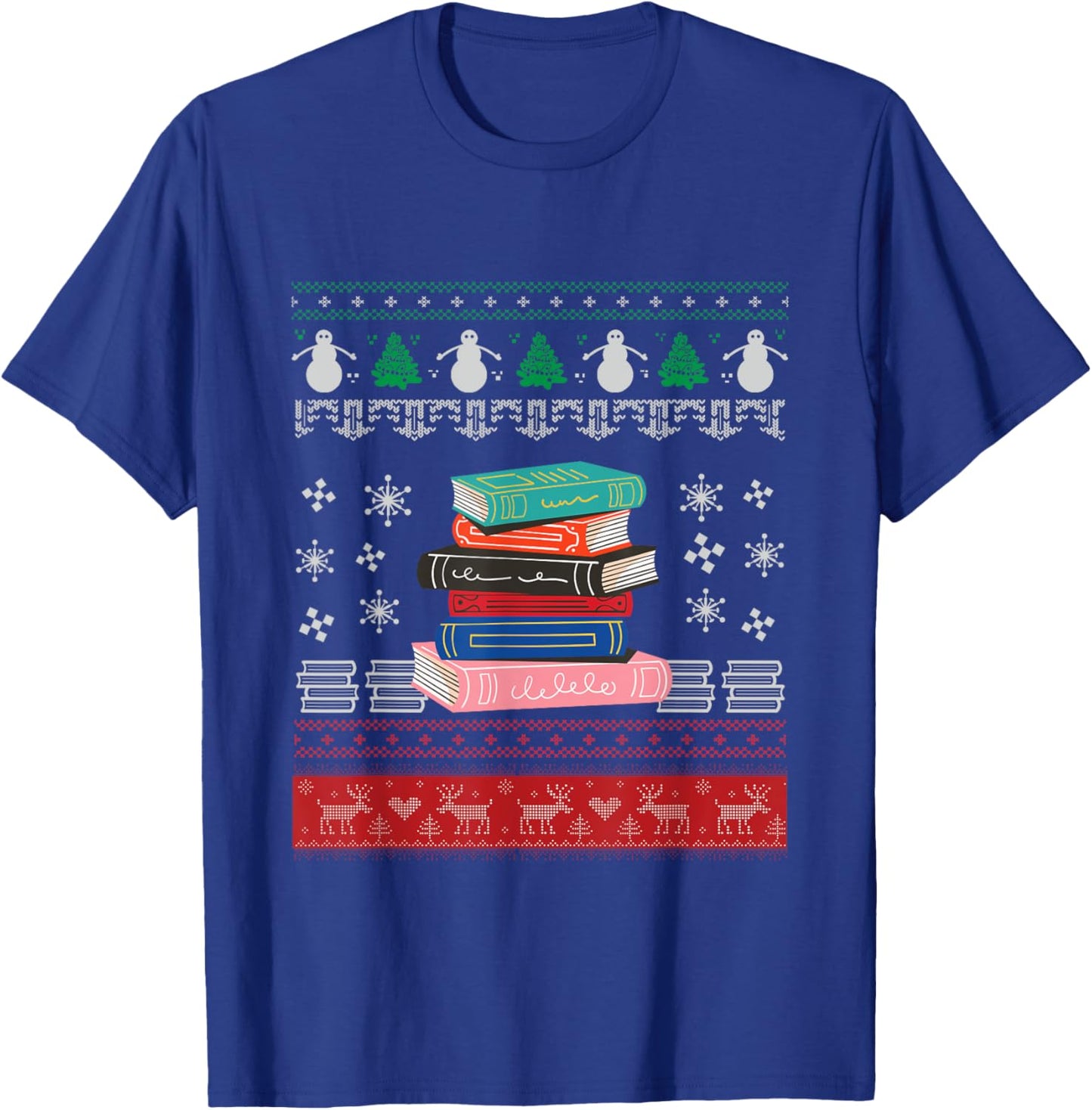 Ugly Christmas Librarian | Books Library | Merry Xmas T-Shirt - T-Shirt | Royal