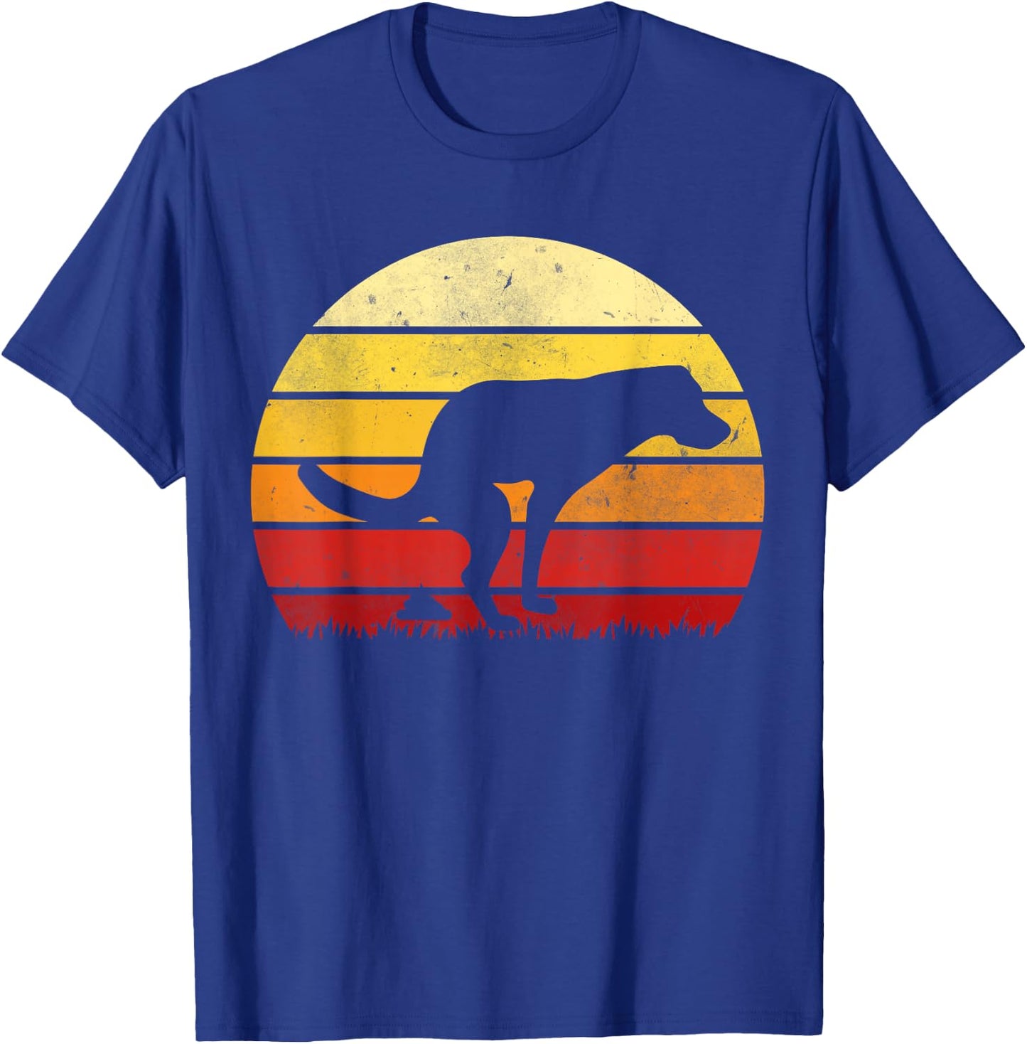 Vintage Sunset Labrador Retro Dog Pooping Old School Classic T-Shirt - T-Shirt | Royal
