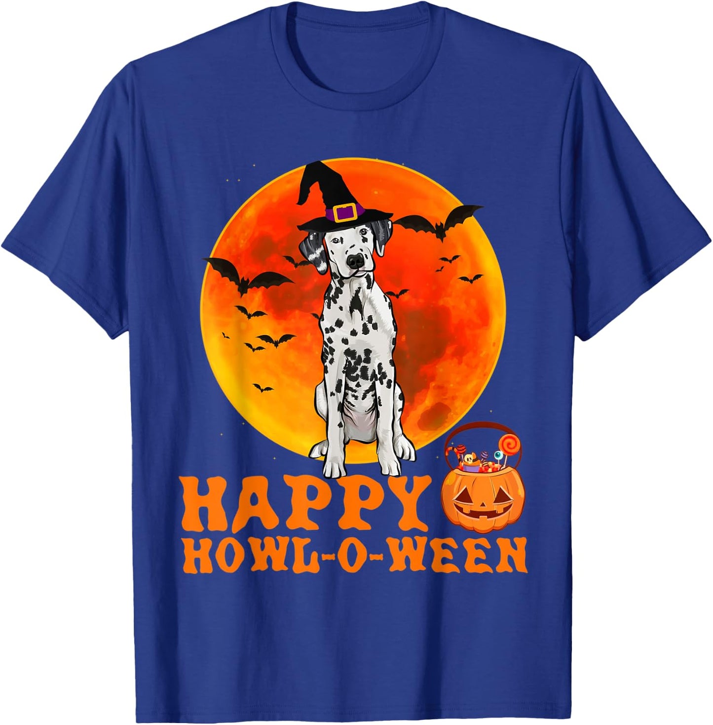Funny Dalmatian Dog Halloween Happy Howl-o-ween Women T-Shirt - T-Shirt | Royal