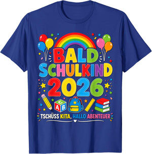Bald Schulkind 2026 Kita Abgänger Kinder T-Shirt - T-Shirt | Royal
