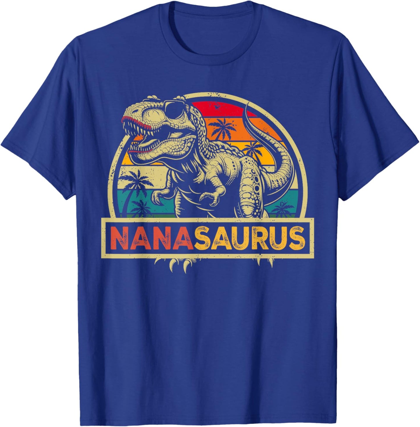 Nanasaurus T Rex Dinosaur Nana Saurus Family Matching T-Shirt - T-Shirt | Royal