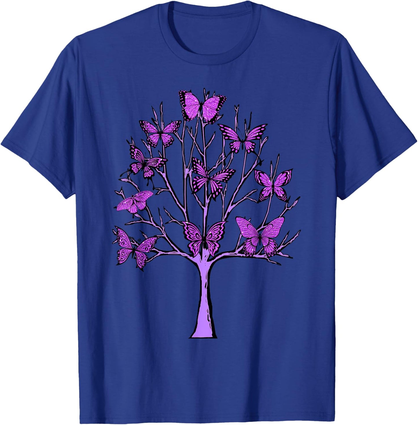 Purple Butterfly Tree of Life Butterflies T-Shirt - T-Shirt | Royal