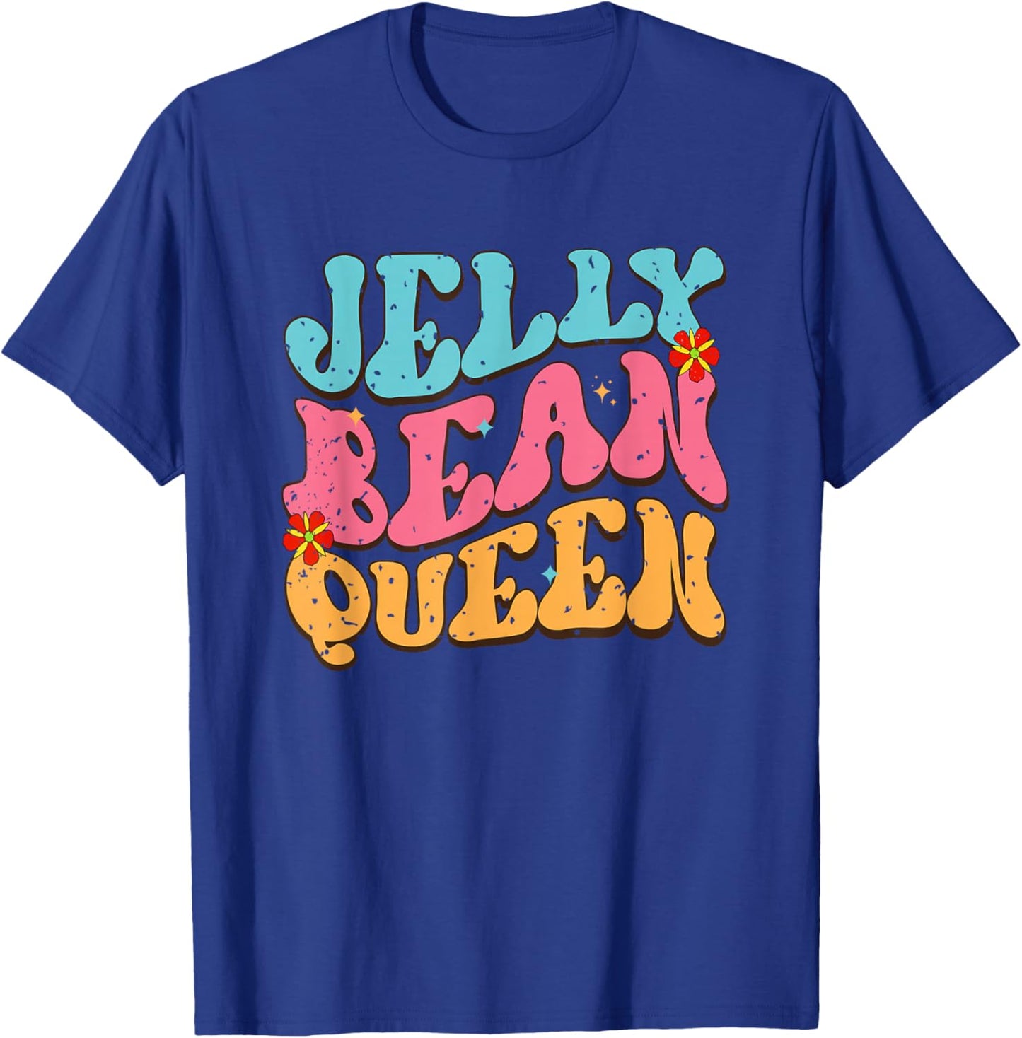 Jelly Bean Queen Groovy Lettering Vibes T-Shirt - T-Shirt | Royal