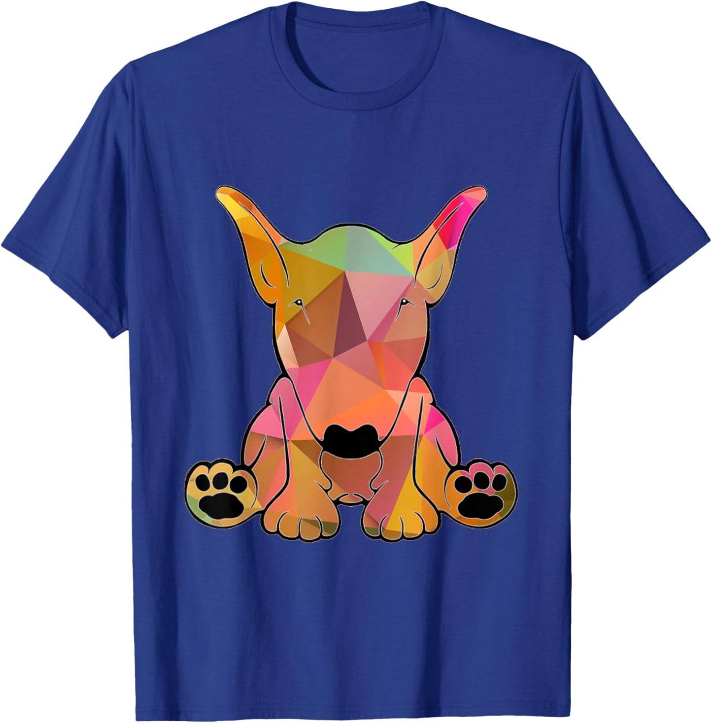 English Bull Terrier Dog with Geometric Pattern T-Shirt - T-Shirt | Royal