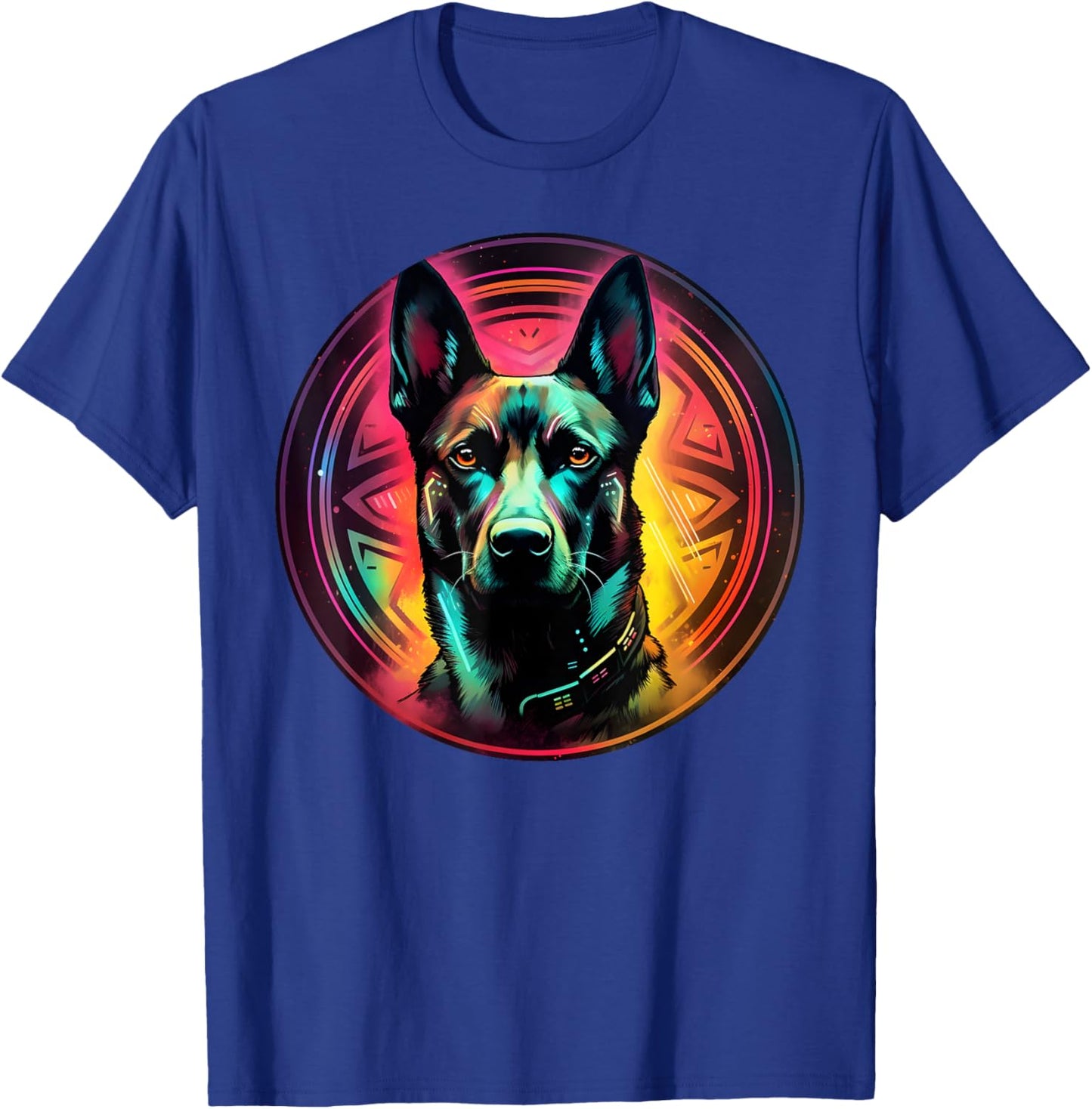 Colourful Belgian Malinois Dog Dad Mom Graffity Men Women Girls Kids T-Shirt - T-Shirt | Royal