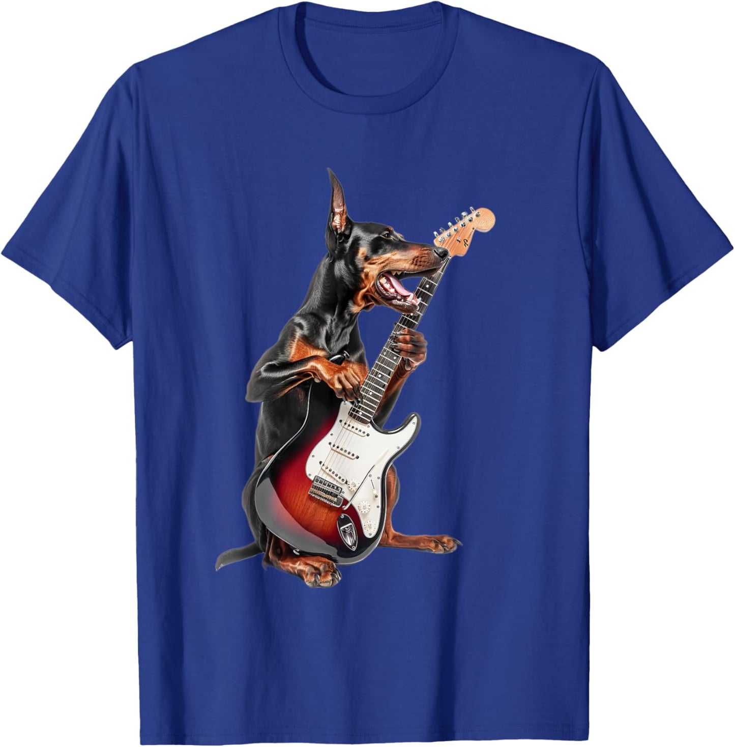 Doberman Pinscher Guitar T-Shirt - T-Shirt | Royal