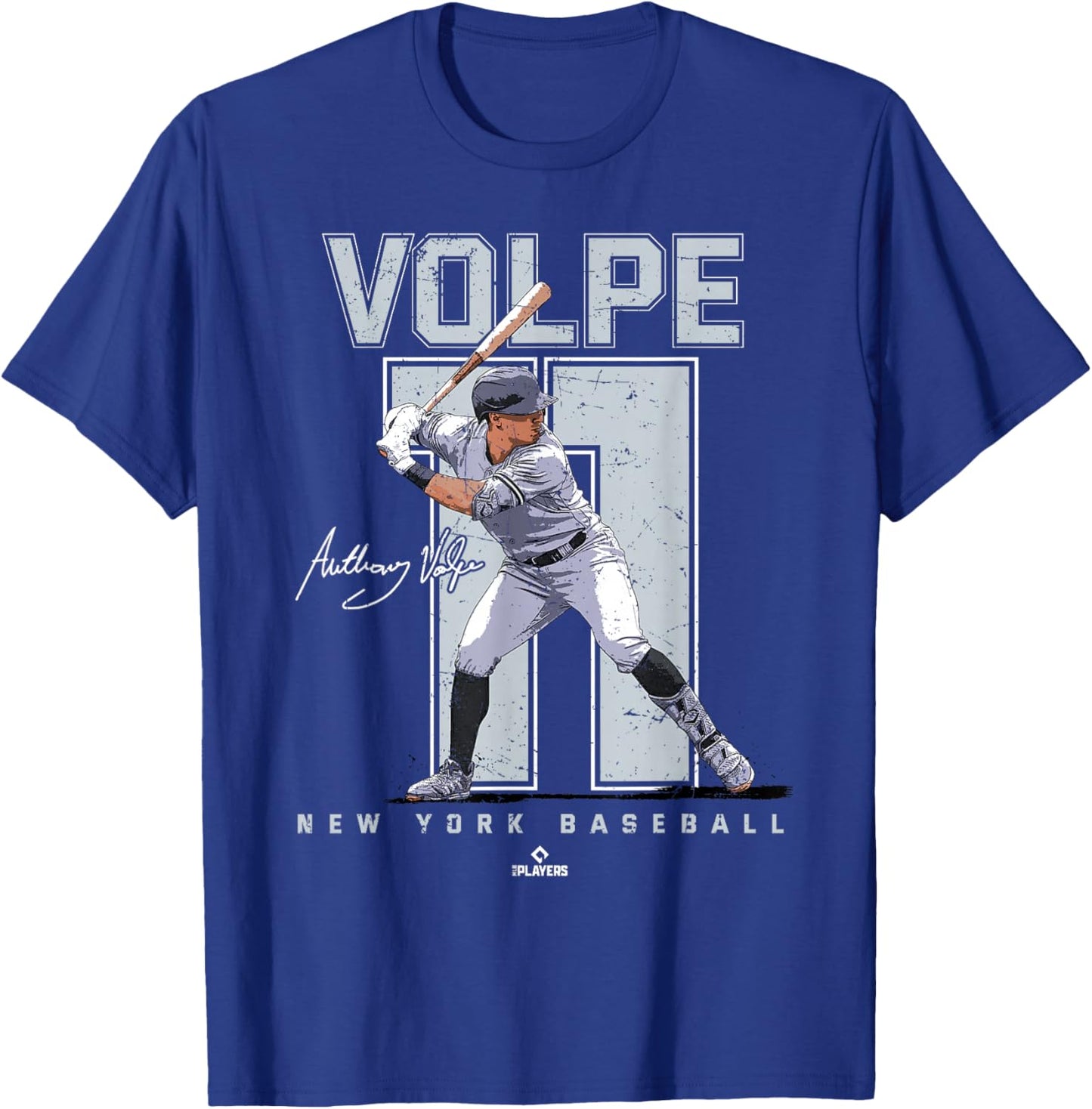 BallPark MVP Adult Black Baseball with Anthony Volpe Portrait, Small T-Shirt - T-Shirt | Royal