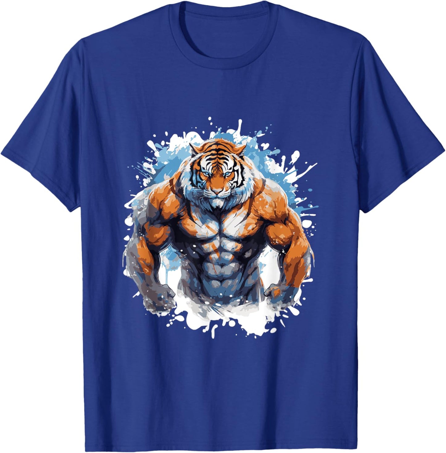 Tiger Workout Gym Beast Fighter Bodybuilder T-Shirt - T-Shirt | Royal