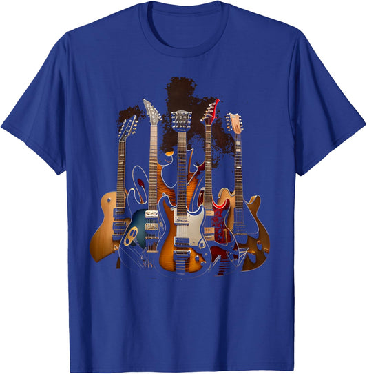 Guitar Colors Colorful Musician Guitar Gift Guitarist T-Shirt - T-Shirt | Royal