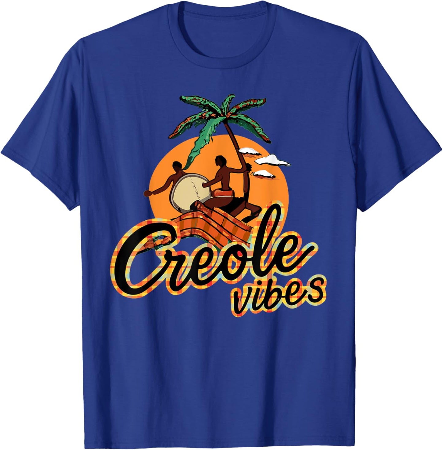 Saint Lucia Creole Day, Jounen Kweyol Plaid Drums Women's T-Shirt - T-Shirt | Royal