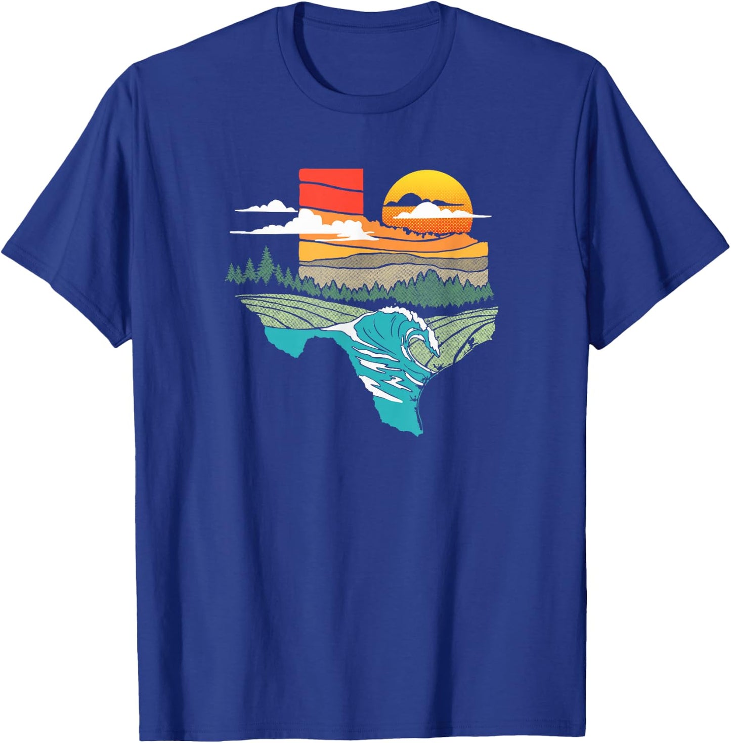 Texas Great Outdoors Nature Art Graphic T-Shirt - T-Shirt | Royal