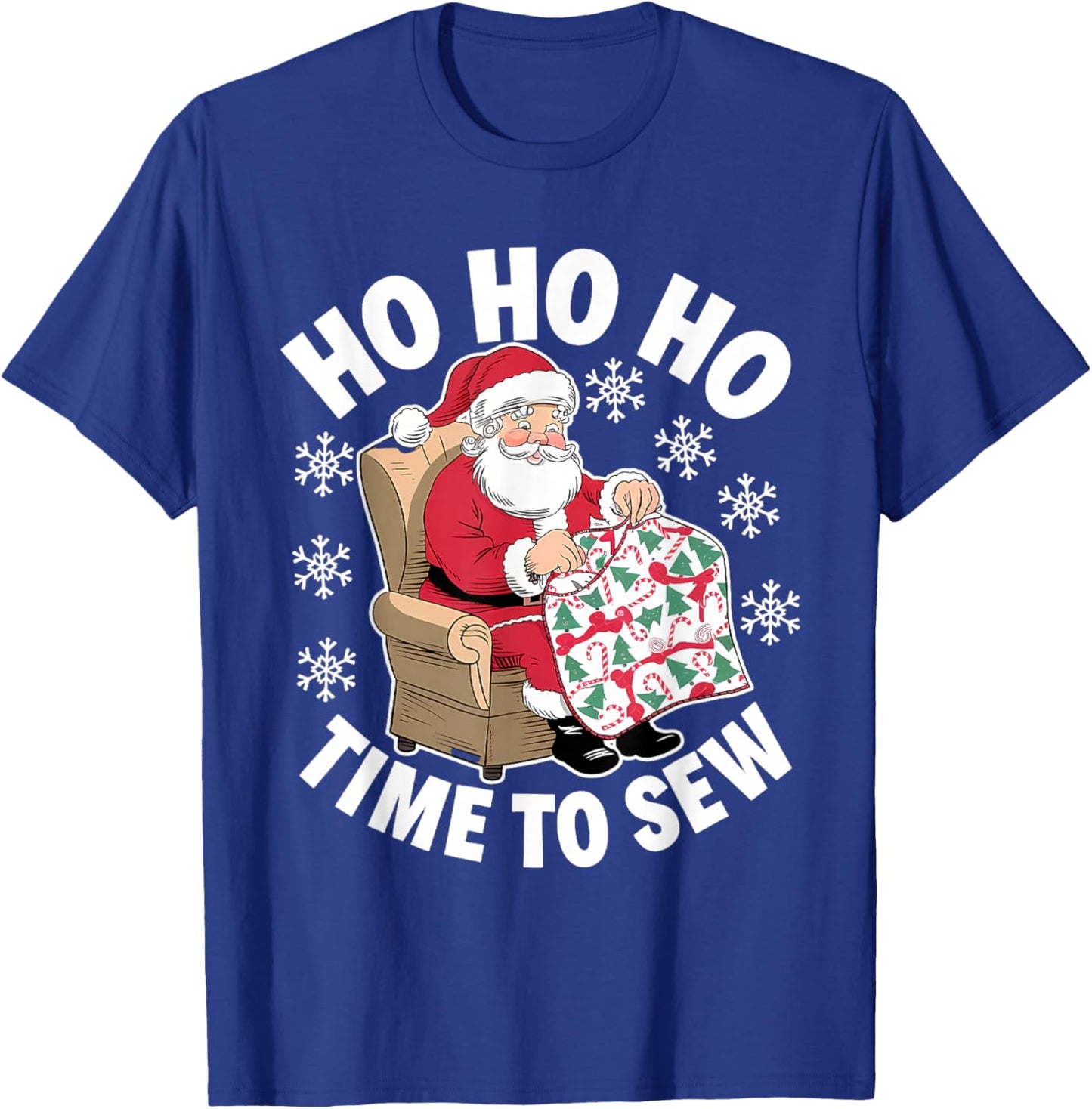 Quilting Christmas Sewing Santa Xmas Holiday T-Shirt - T-Shirt | Royal