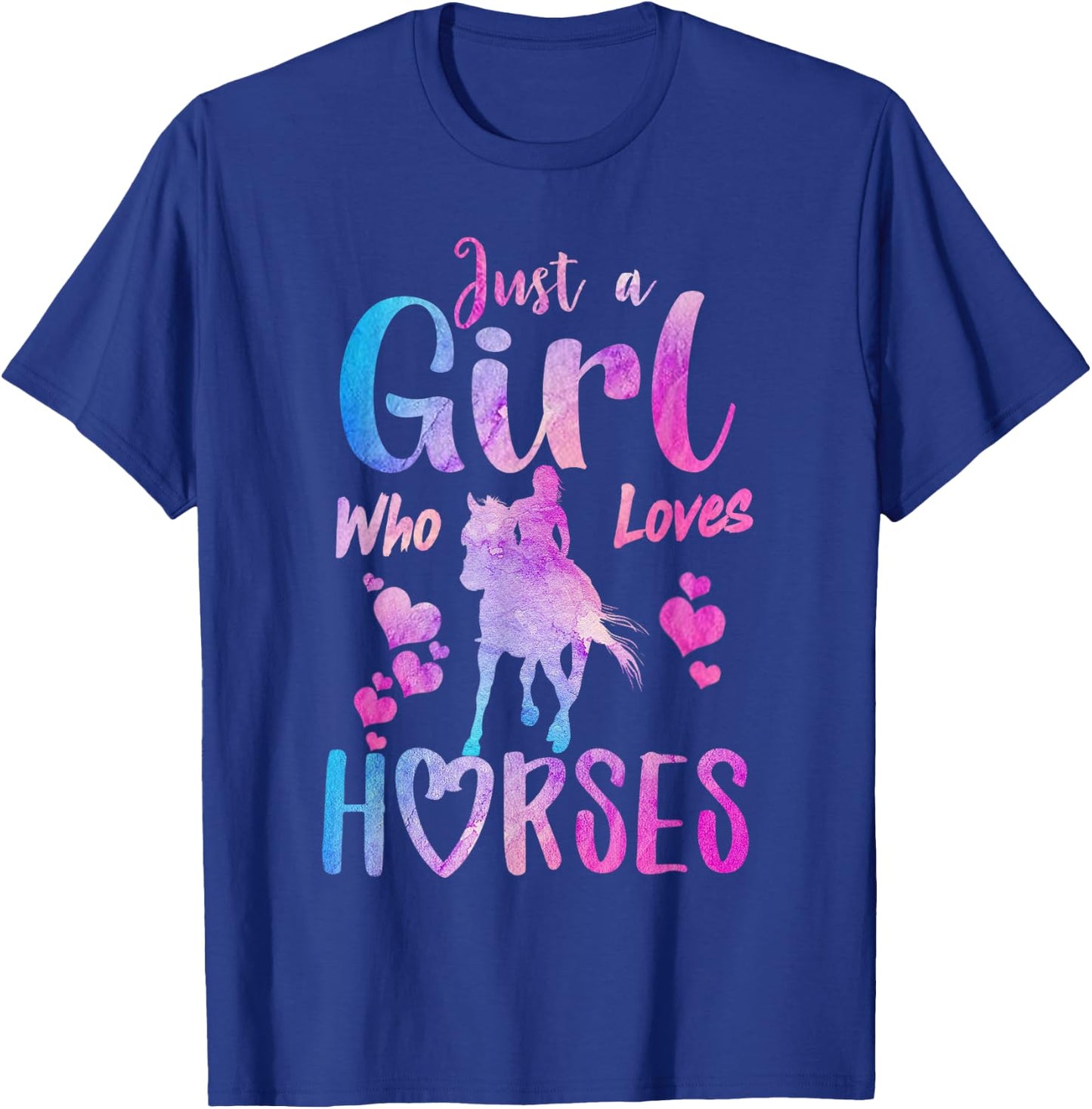 Just A Girl Who Loves Horses Riding Cute Horse Girls Women T-Shirt - T-Shirt | Royal