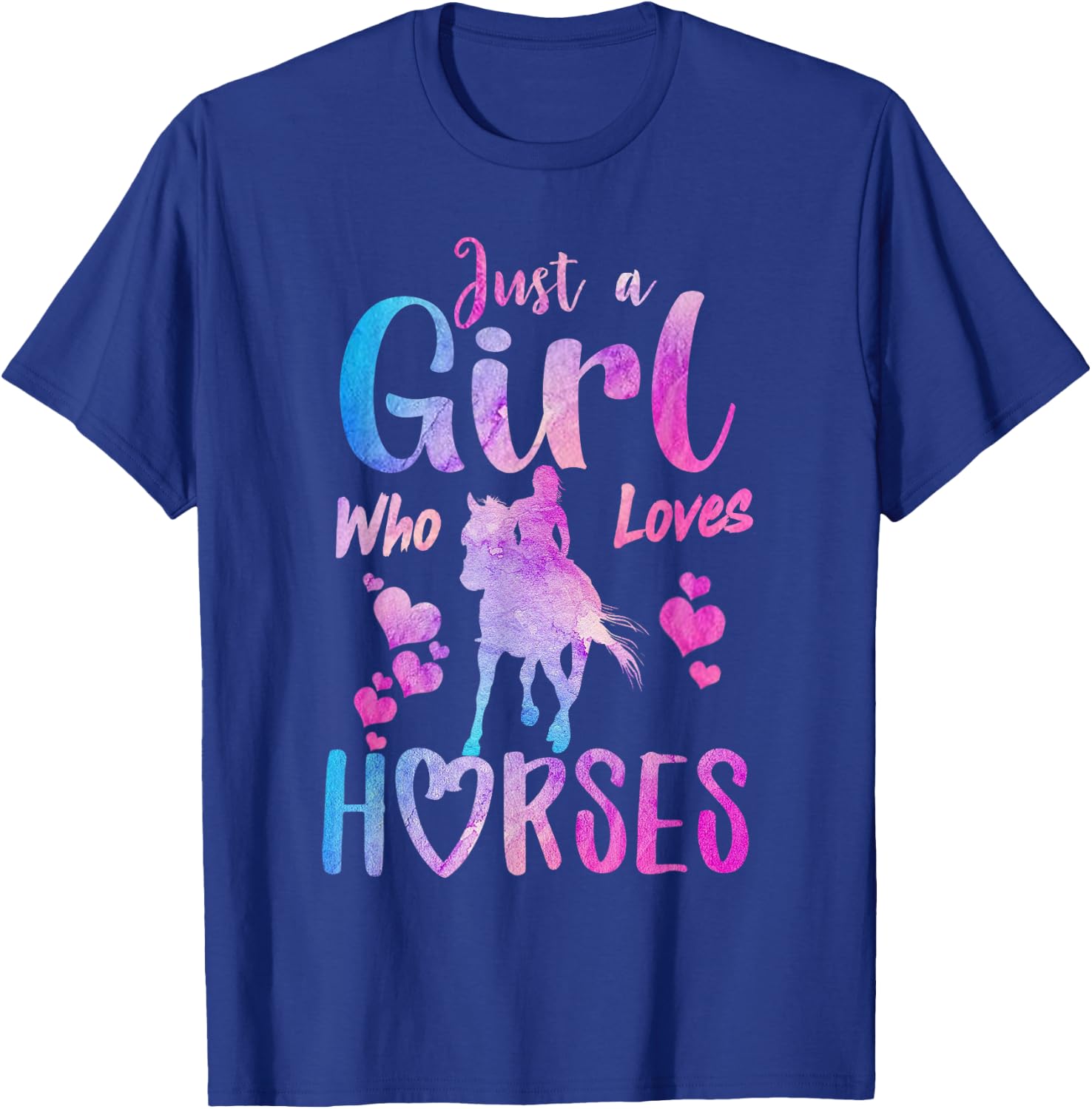 Just A Girl Who Loves Horses Riding Cute Horse Girls Women T-Shirt - T-Shirt | Royal