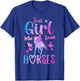 Just A Girl Who Loves Horses Riding Cute Horse Girls Women T-Shirt - T-Shirt | Royal