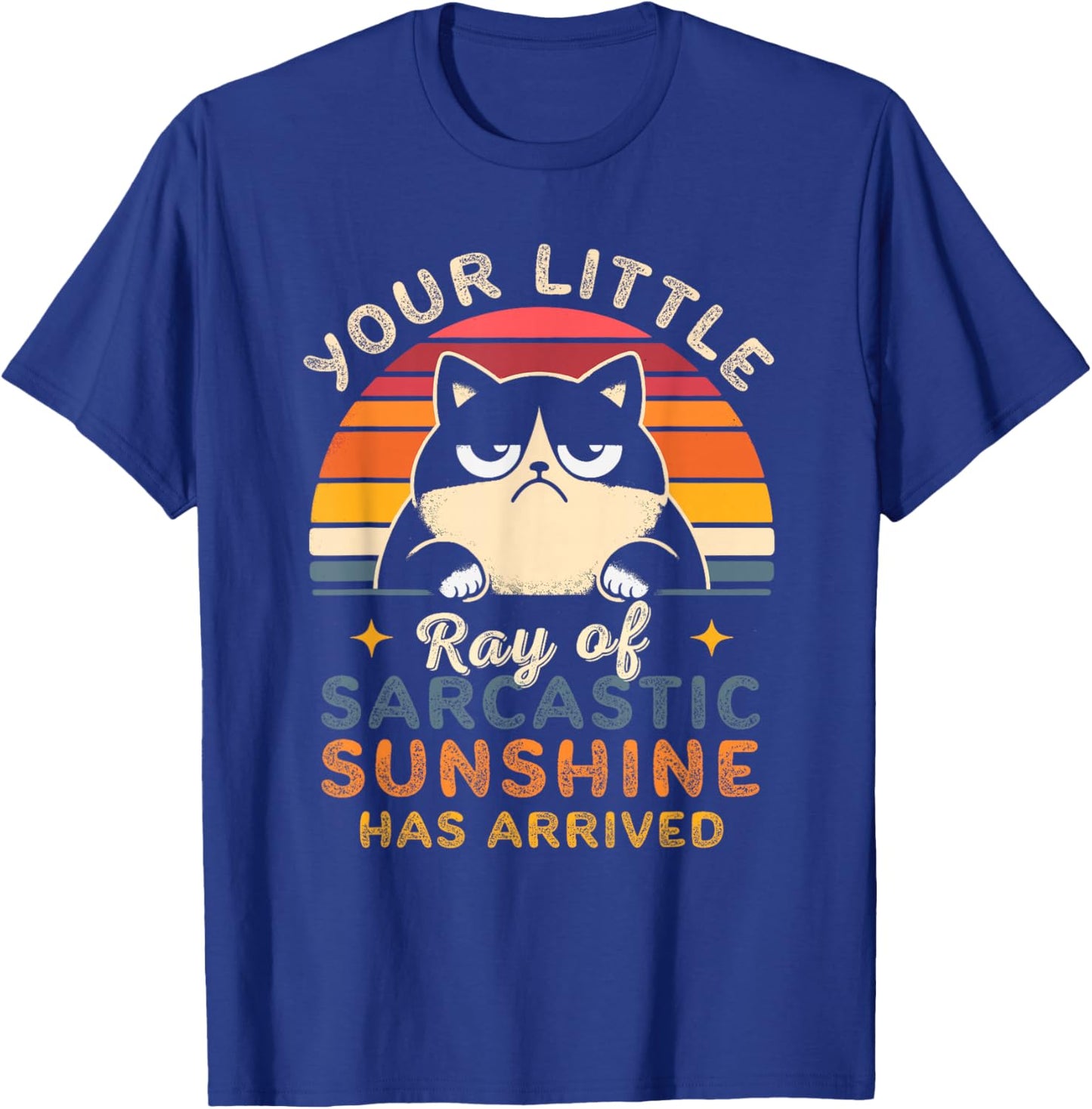 Sarcasm Retro Sunset Quote Ray Of Sarcastic Sunshine Cats T-Shirt - T-Shirt | Royal