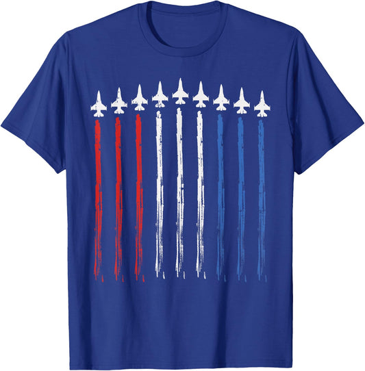 Jets US American Flag Independence 4th Of July Patriot Gift T-Shirt - T-Shirt | Royal