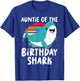 Auntie Of The Shark Birthday Shirt Funny Birthday Matching T-Shirt - T-Shirt | Royal