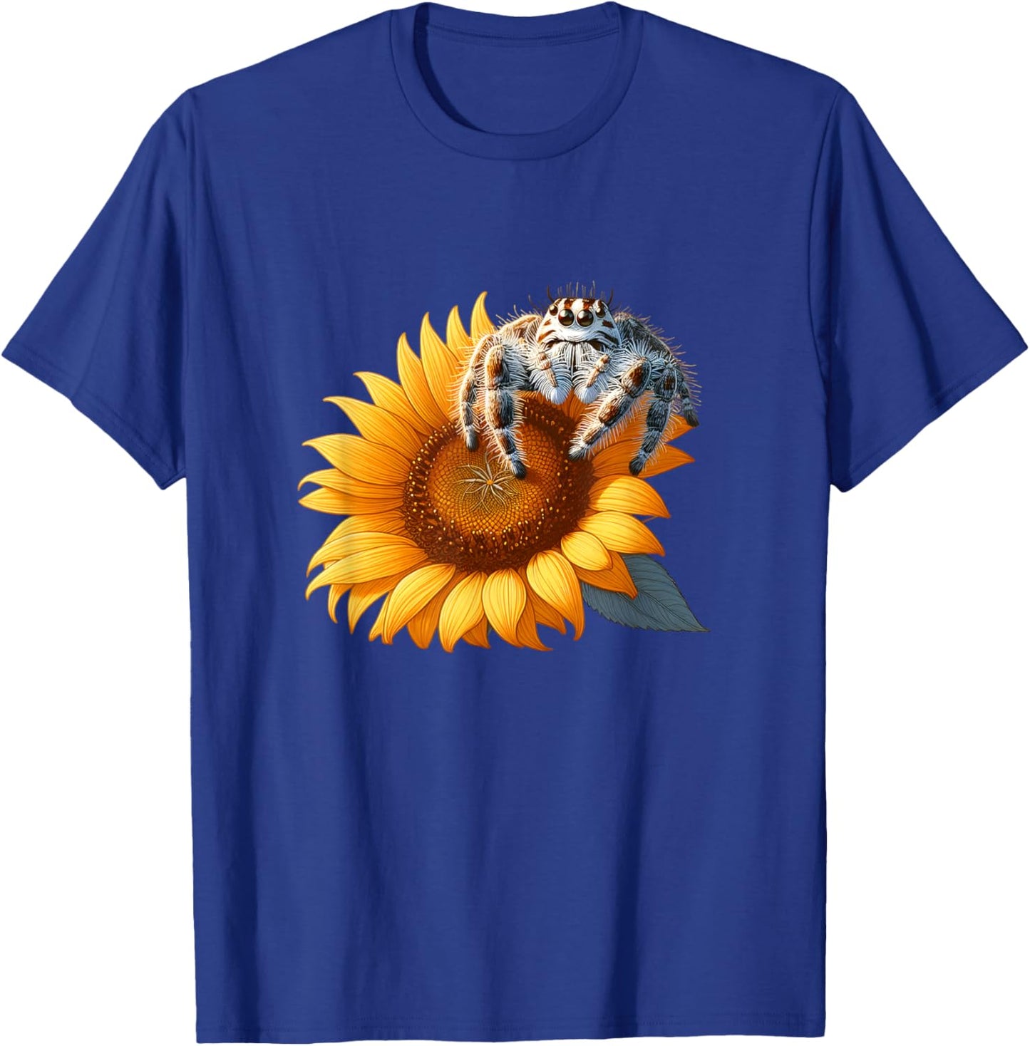 Jumping Spider on a Sunflower T-Shirt - T-Shirt | Royal