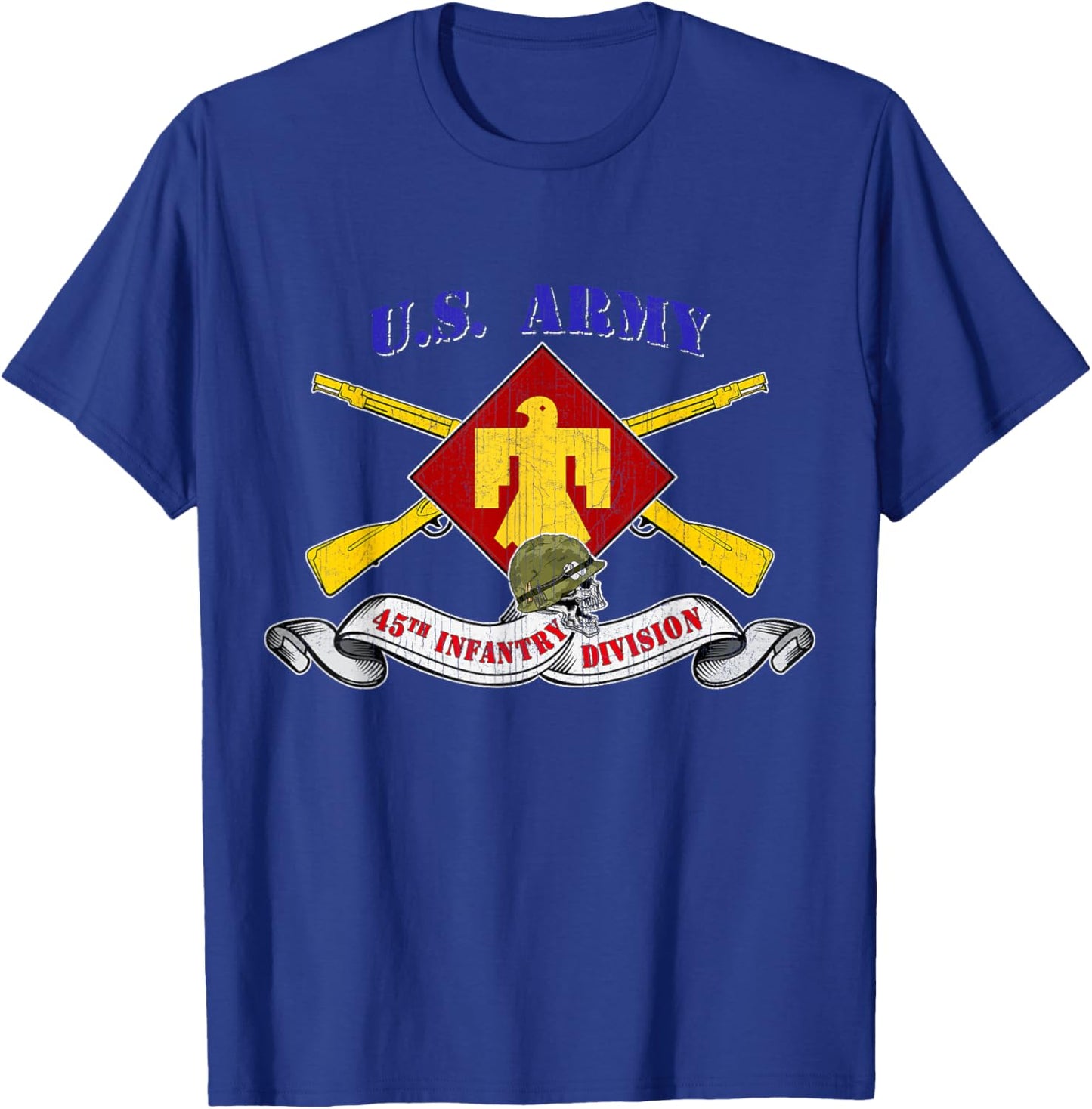45th Infantry Division 45th ID Veteran Vintage Gifts T-Shirt - T-Shirt | Royal