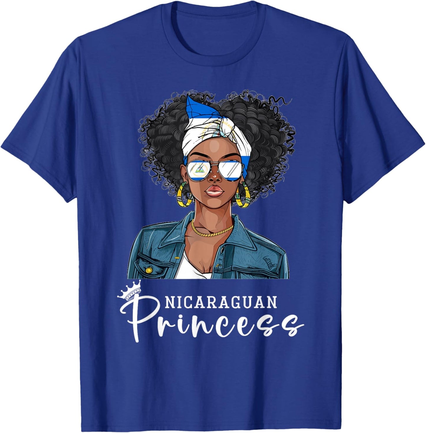 Nicaraguan Flag Souvenirs Woman Princess Girl Nicaragua T-Shirt - T-Shirt | Royal