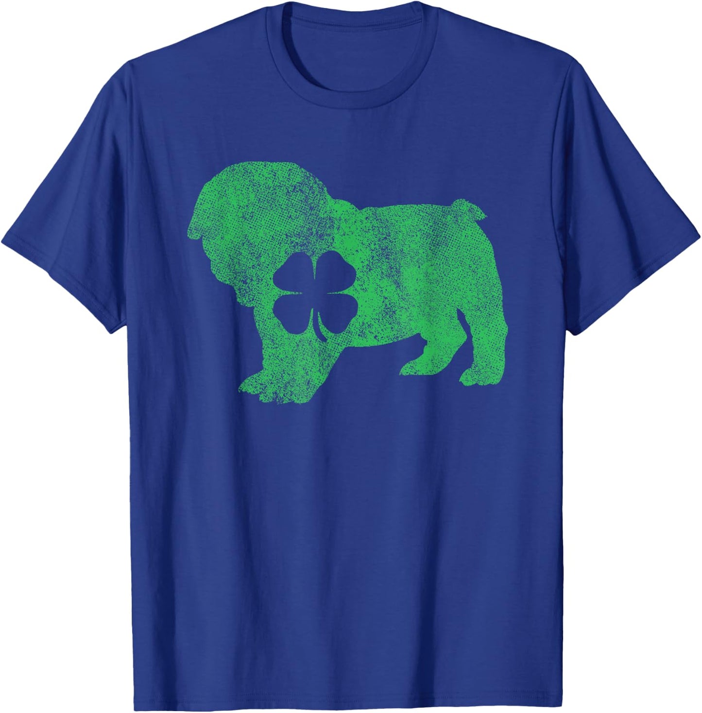 St. Patrick's Day Dog Bulldog Shamrock Men Women Gift T-Shirt - T-Shirt | Royal