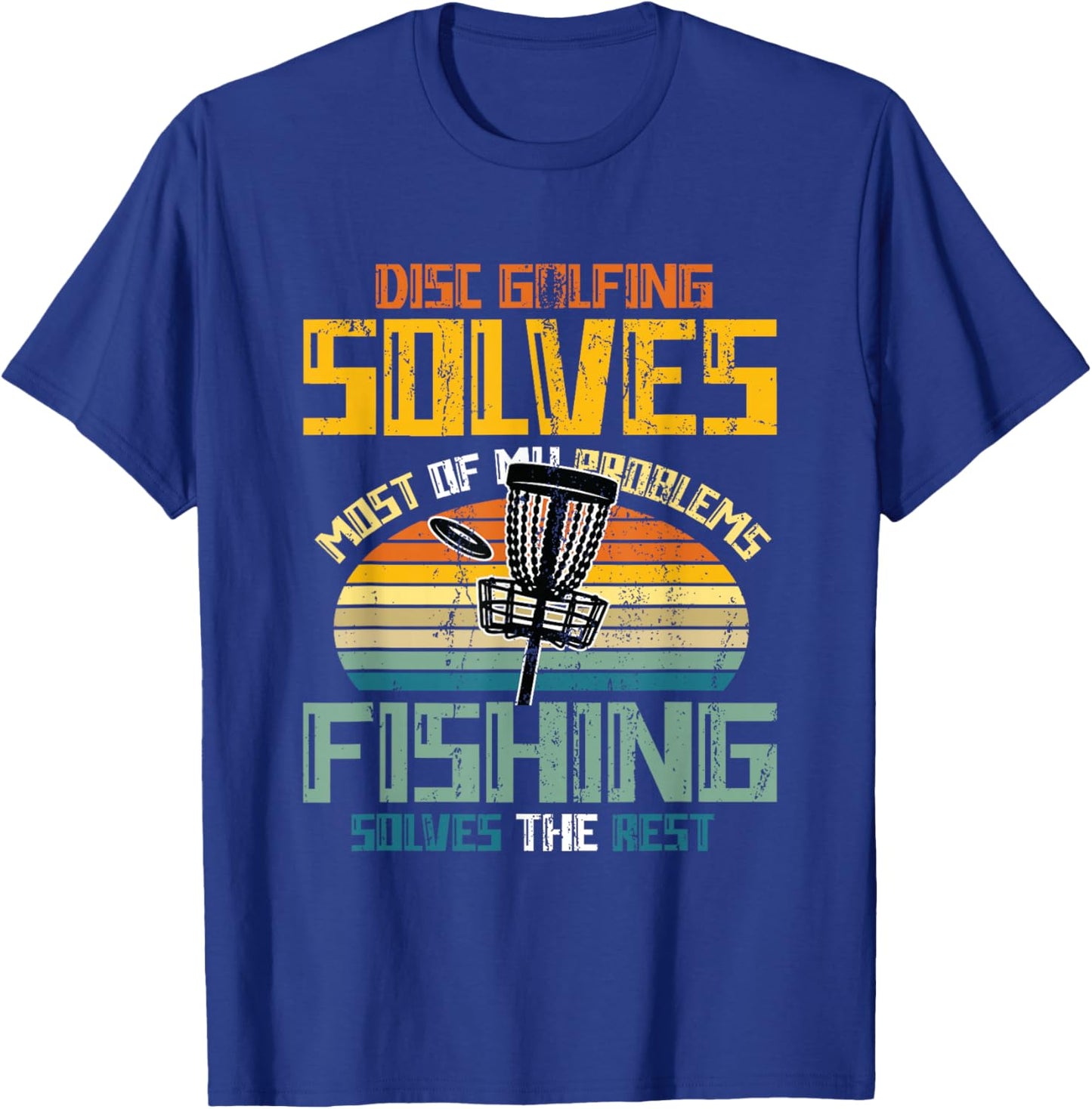 Disc Golfing and Fishing Disc Golf T-Shirt - T-Shirt | Royal