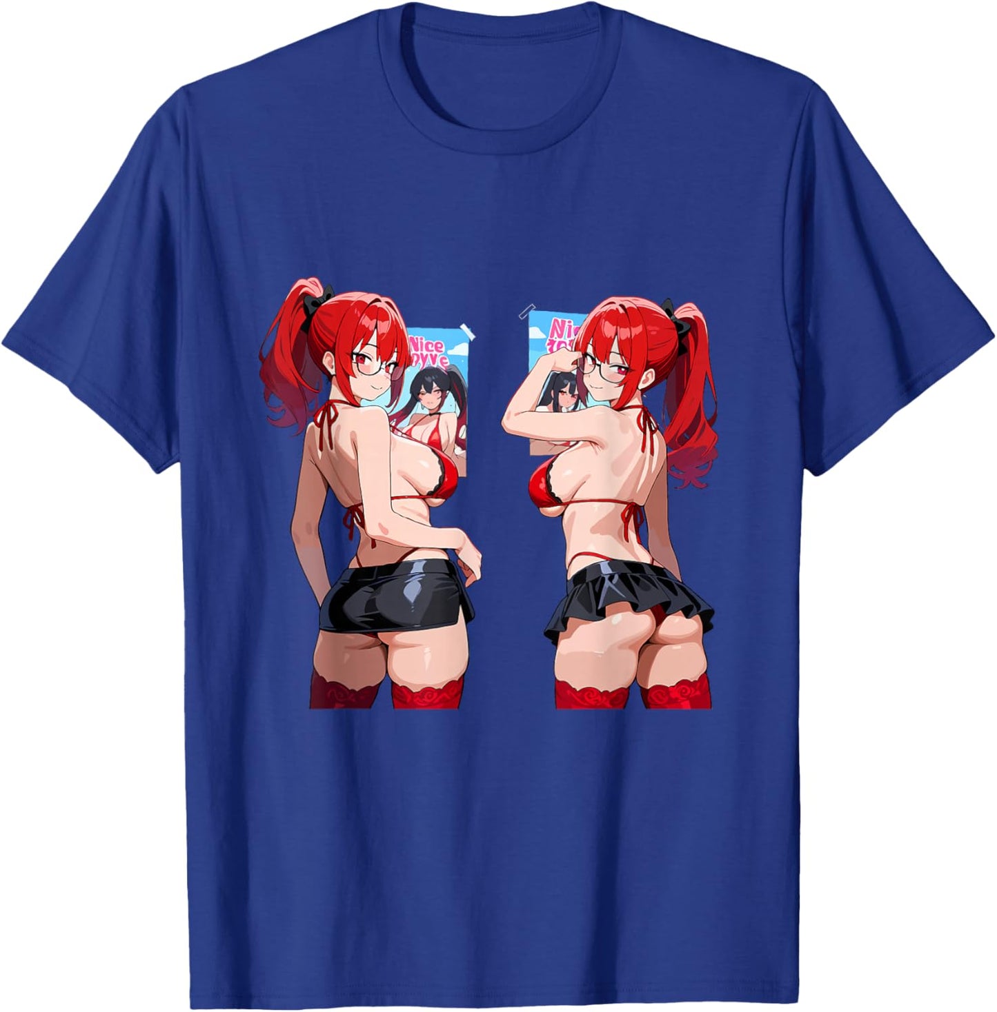 Sexy Waifu Anime Girl Red Lingerie Japanese Art Style T-Shirt - T-Shirt | Royal